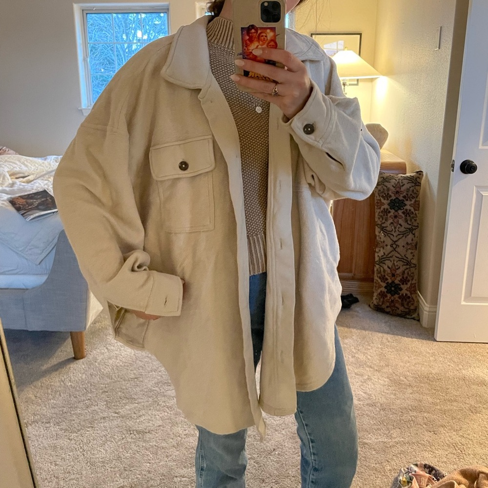 Cream shacket